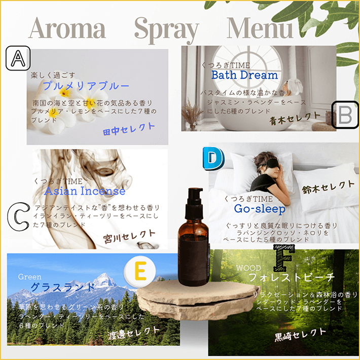 Aroma Spray MENU