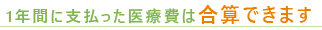 1年間に支払った医療費は合算できます